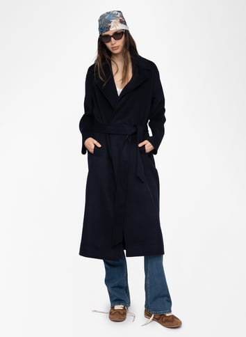 Manteau droit col tailleur en laine mélangée ZADIG&VOLTAIRE Bleu